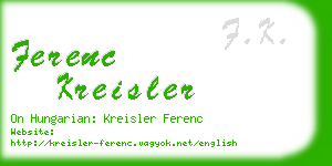 ferenc kreisler business card